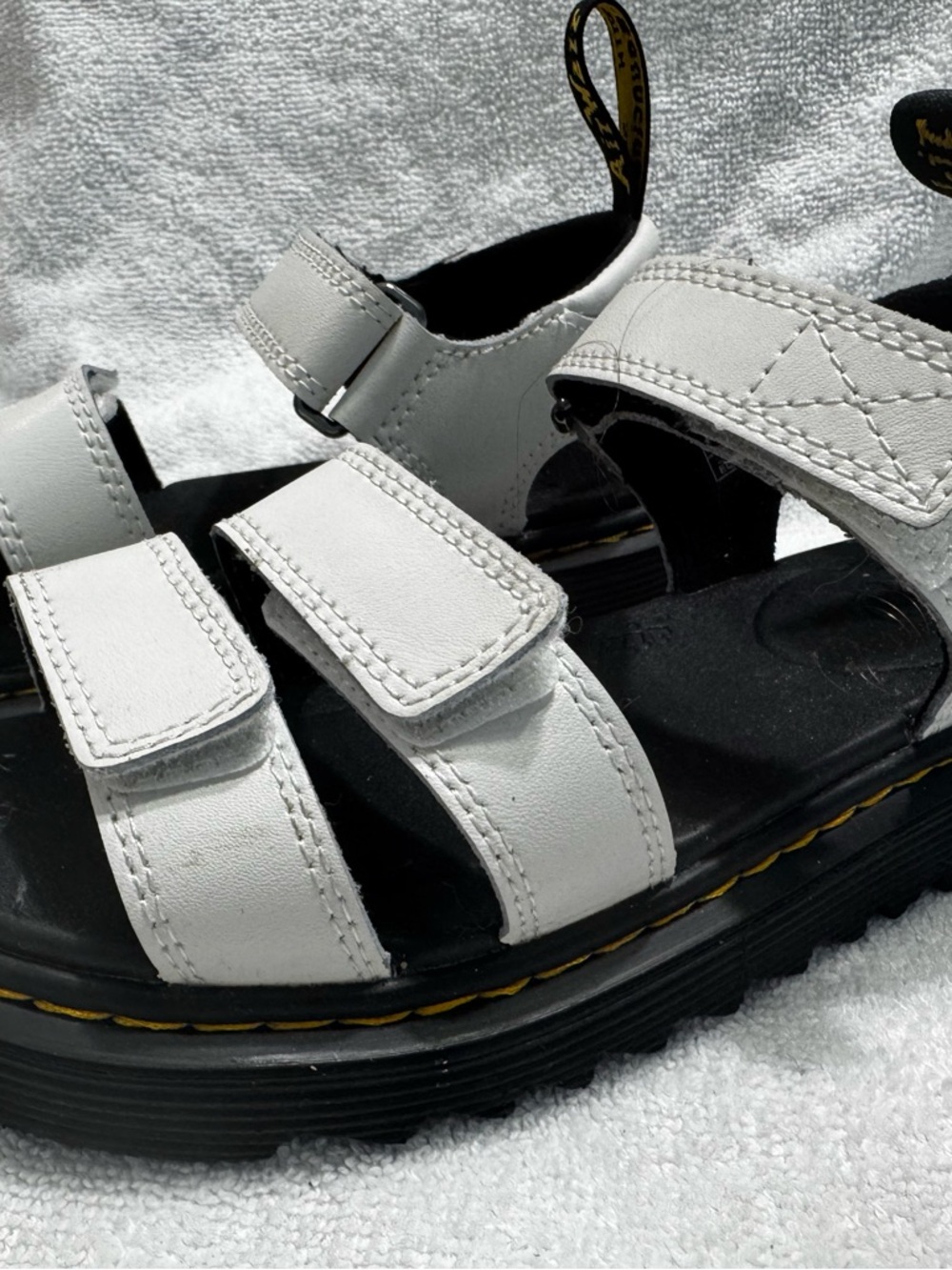 Dr. Martens White Sandal with Black Insole